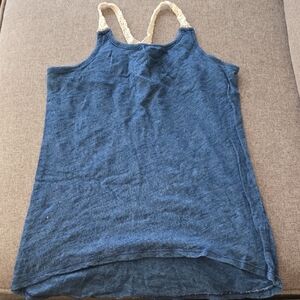 Crazy 8 Blue Tank with Lace Straps
